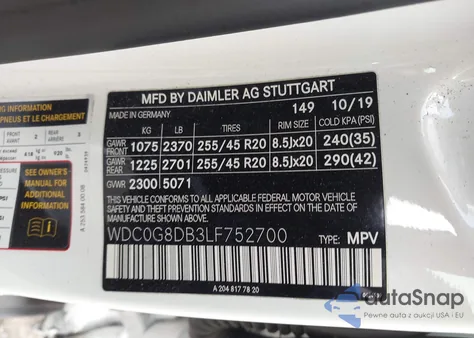 2020 Mercedes-Benz Glc 300 z USA, uszkodzony, nr VIN WDC0G8DB3LF752700